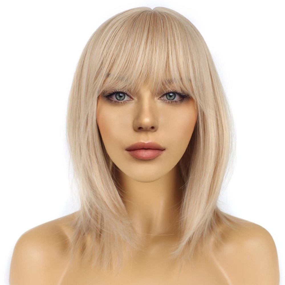 NWT Straight Muted Blonde Wig with Bangs